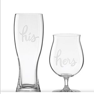 Kate Spade His and Hers Beer Glasses